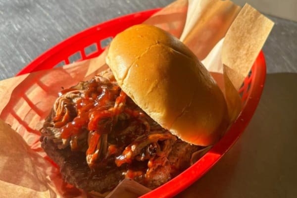 Barbecue sandwich on a bun